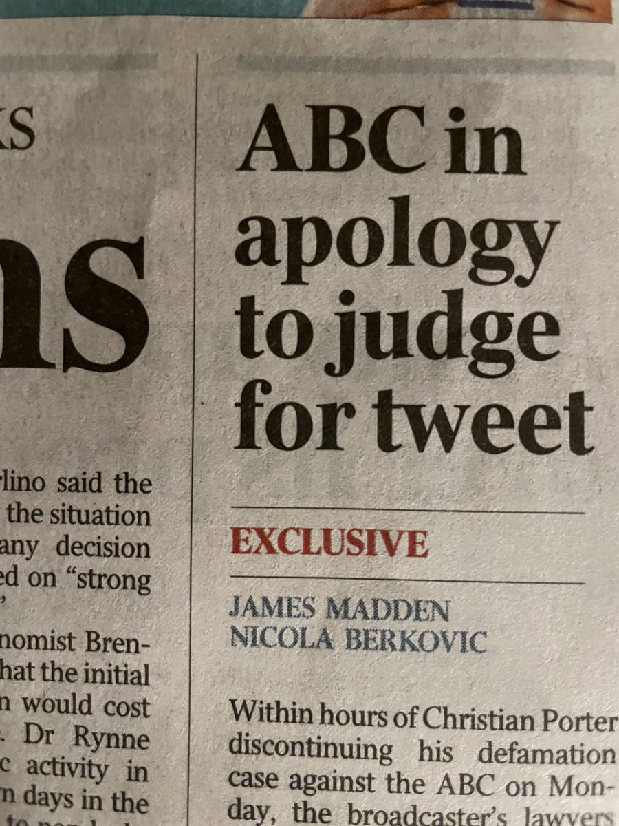For the record, this story in today’s Australian is WRONG. They were told it was wrong but ran it anyway. The note to the court had nothing to do with me or any tweet. I look forward to an apology and correction from ⁦<a href="/jamesmaddenfl/">James Madden</a>⁩ and ⁦<a href="/NicBerko/">Nicola Berkovic</a>⁩