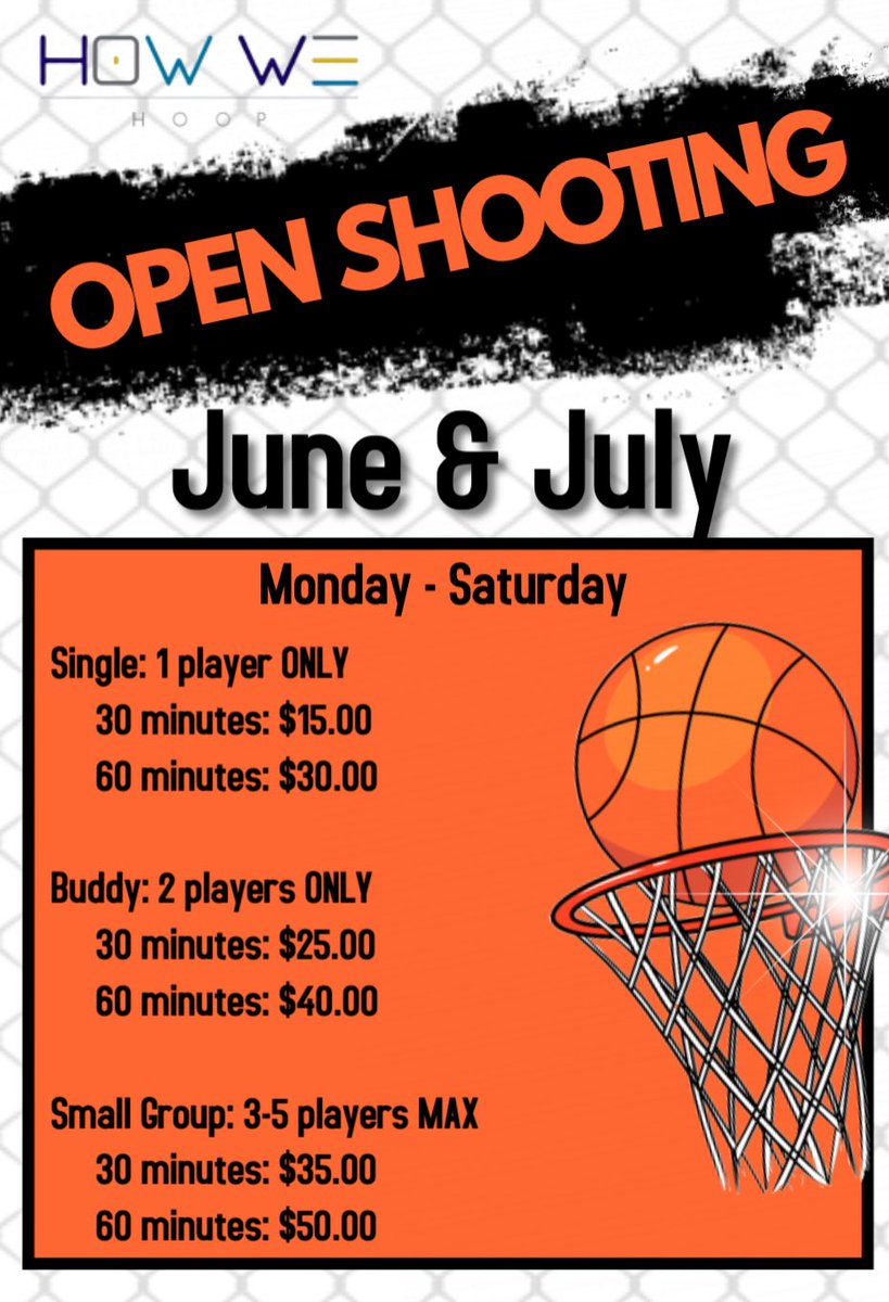 howwehoop's tweet photo. June is here! Now is the time to take advantage of our summer specials‼️Visit our website to register today 🏀 https://t.co/cXsO6PlwIO