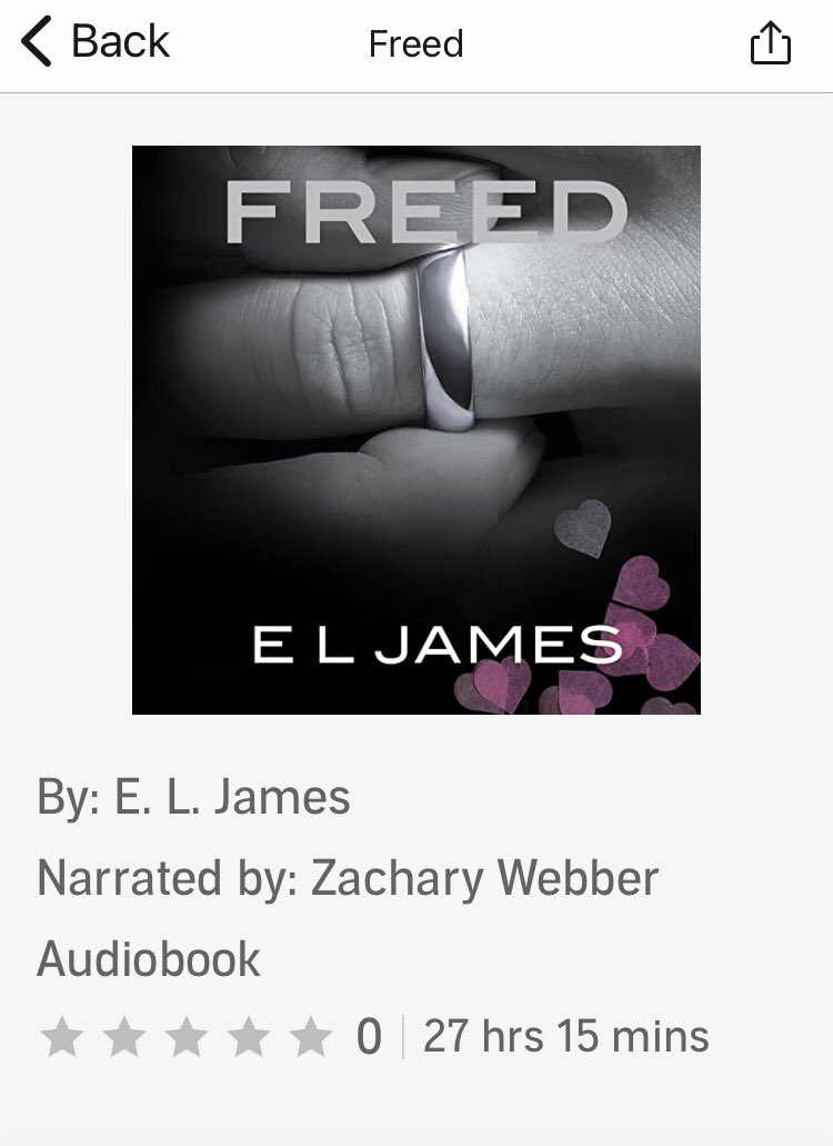 @LatersBabyUK @E_L_James @fiftyshadesUK @Read_Bloom I also just finished the Audiobook in early hours of this morning 💗#ZacheryWebber does not disappoint and brings ALL the characters to life in such a wonderful way - 27 hours of absolute pleasure #thegiftthatkeepsongiving 
#ReadFreed #HearFreed 💗 Didn’t disappoint