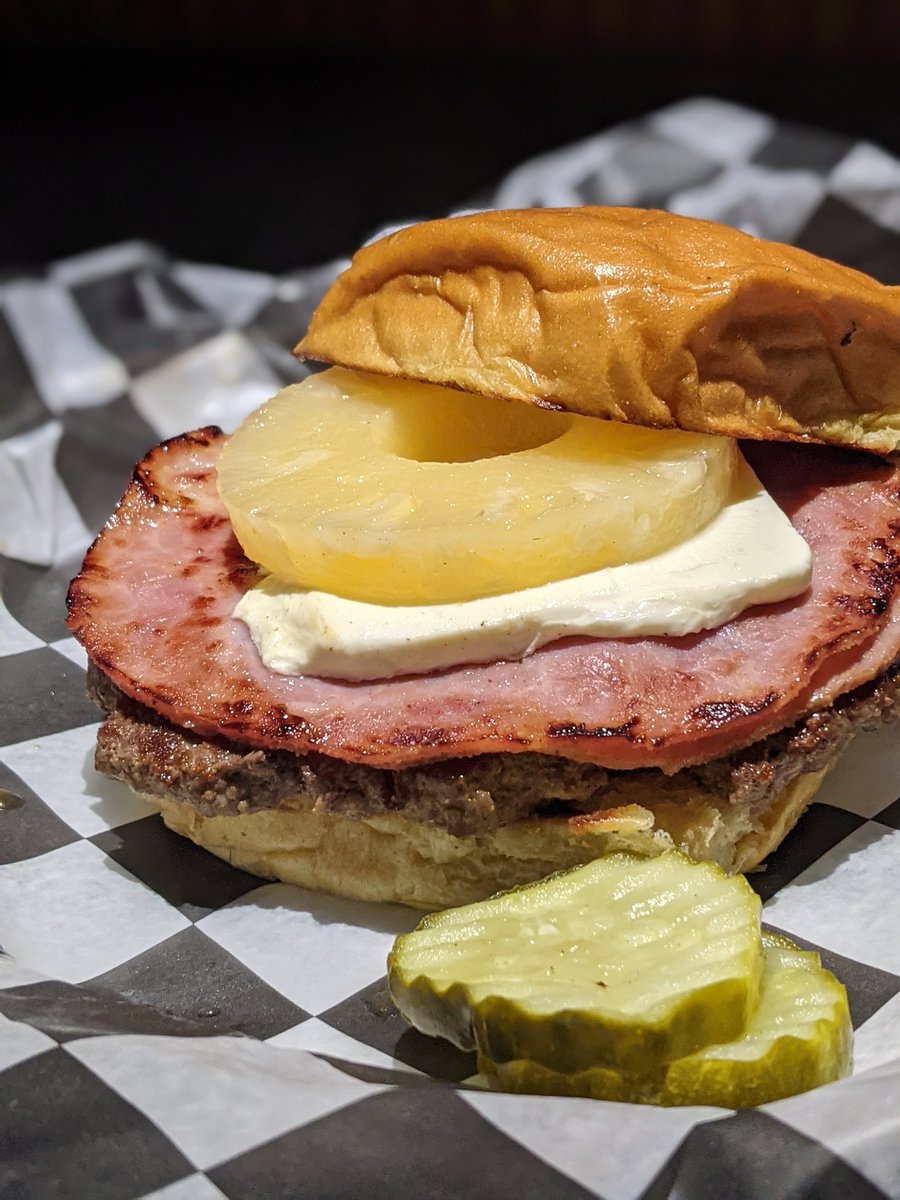 A new month means new BOM and TOM!
.
This month's Burger of the Month is the Hawaiian Burger. Our house made burger topped with cream cheese, ham, and a slice of pineapple on a brioche bun. Get it while you can!
.
#burgerofthemonth🍔 #hawaiianburger #7westtaphousestcloud
