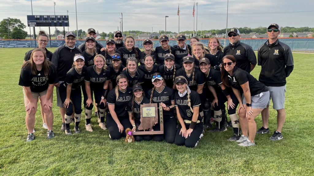 MillerNationAD's tweet photo. Softball: The Millers are 2021 Regional Champions!! Noblesville beats Harrison 9-1! #NeverDaunted https://t.co/St0KuYeX5e