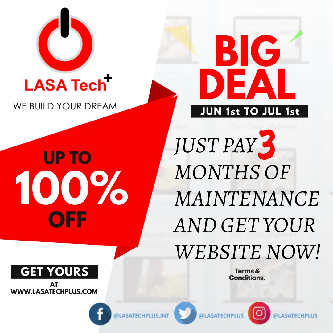 LASATechplus's tweet photo. Take advantage of the offer and let us build your dream!
VISIT US AT 🖱️https://t.co/XAF0Vq32yx
#WeBuildYourDream #webmediard #diseno #creatividad #branding #rrss #socialmedia #fabuloso #design #negocio #mercadeodigital #mercadeo #marketing #publicidad #publicidaddigital https://t.co/LTDAzySYwN