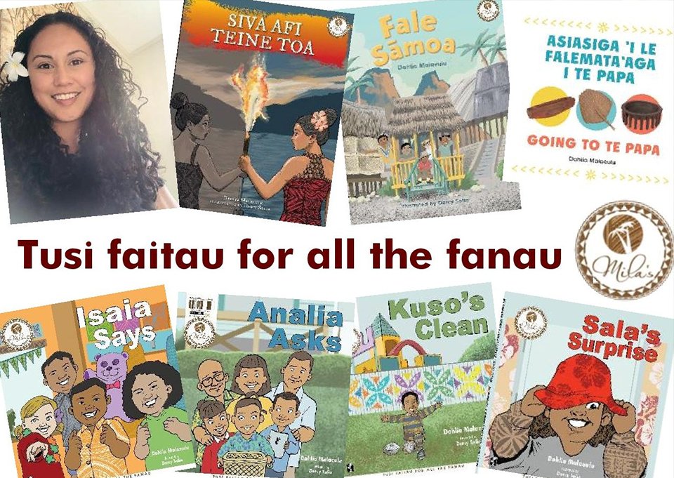 Dahlia Malaeulu is a Wellington-born Samoan author of Milas My Gagana Series and an educator who is publishing eight books this year. Her books combine her love for her tamaiti, her gagana Samoa and culture. bit.ly/3fGWJUj   
#PasefikaProud #SamoanLanguageWeek