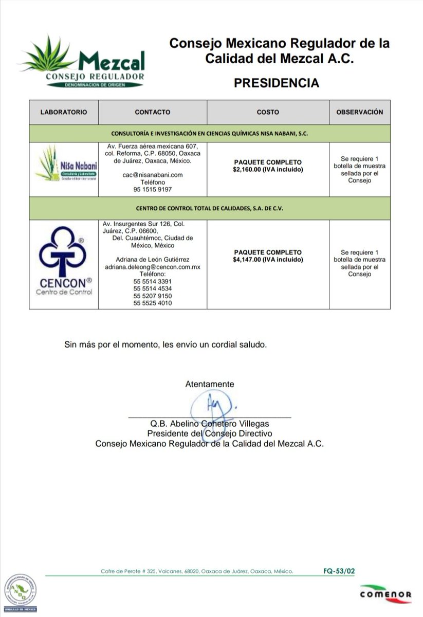 COMERCAM_AC's tweet photo. Comunicado de la Presidencia del Consejo Directivo del Consejo Mexicano Regulador de la Calidad del Mezcal A.C
01 de junio de 2020
#ConsejoMexicanoReguladorDeLaCalidadDelMezcalAC #ComercamAC #PresidenciaComercamAC #COMERCAM #MezcalPuntoCom #ExtractaLaboratorio https://t.co/nZWoT1HzO3