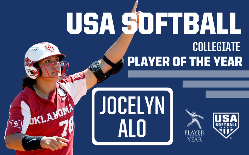 USASoftball's tweet photo. "Thank you to the @OU_Softball coaching staff for taking a chance on a kid from Hawaii..." 🗣 @78jocelyn_alo 

Congratulations to the 2021 #USASoftball Collegiate Player of the Year 🏆

📰 » https://t.co/gmrTgGttVF https://t.co/B8cHepxZQU
