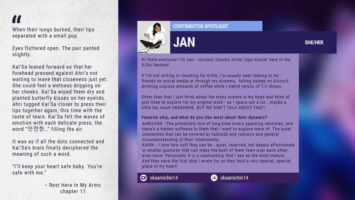 With Love A K Da Fanzine Sales Closed On Twitter Our Contributor Spotlight Today Is For Jan One Of Our Writers You Can Find Her Links Down Below