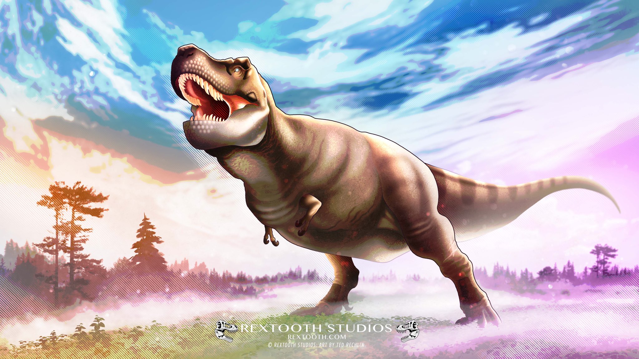 t rex and blue