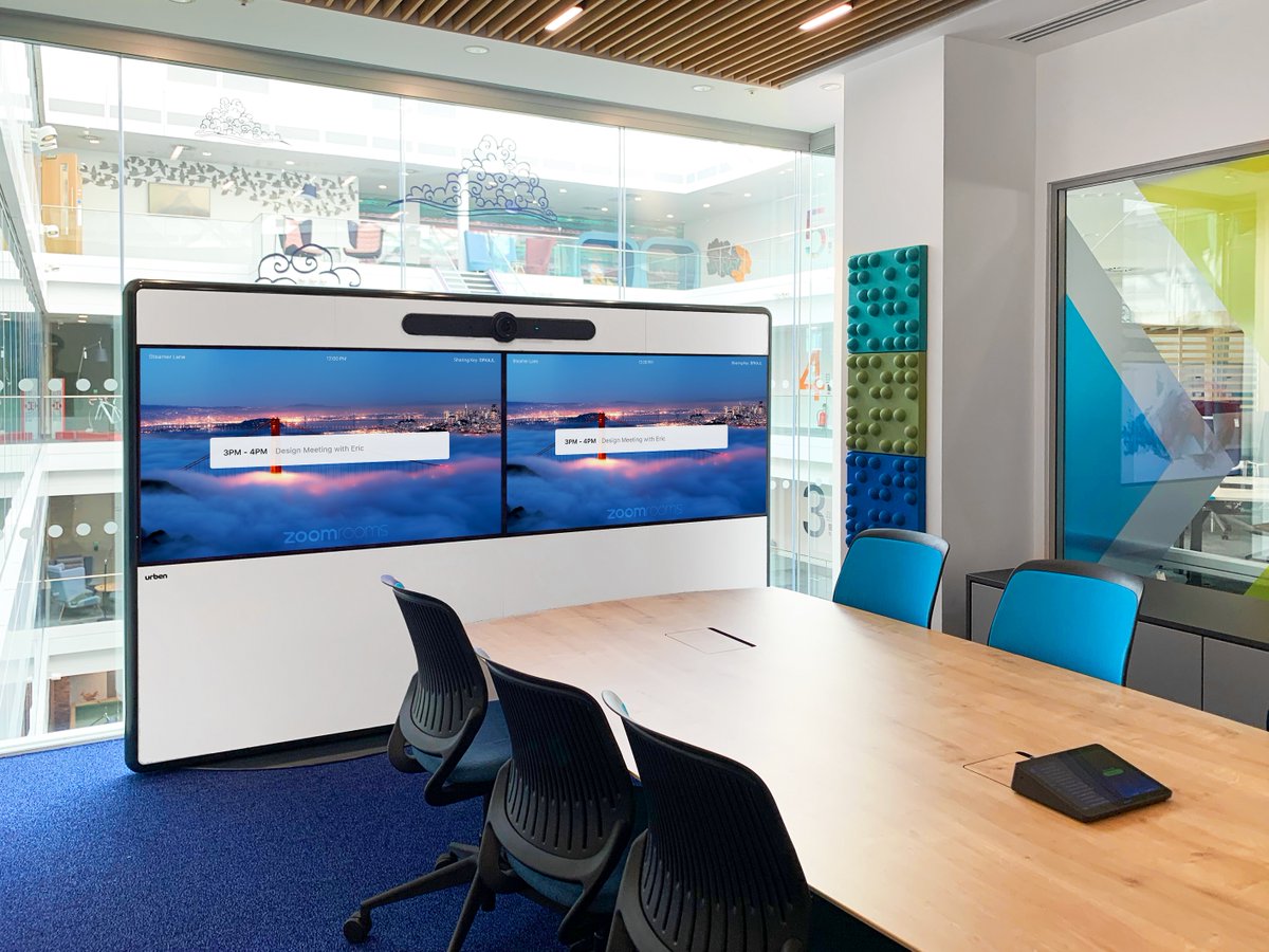 urbentech's tweet photo. Completely free-standing dual- and single-screen Urben systems. No wall mounts, no floor-fixings... Just easy-to-move flexibility. 

These #ZoomRooms were installed last week for a major international #FinancialServices #Customer in Sheffield, UK. 

#MeetingRoom#VideoConferencing https://t.co/U4t4XfRdbX