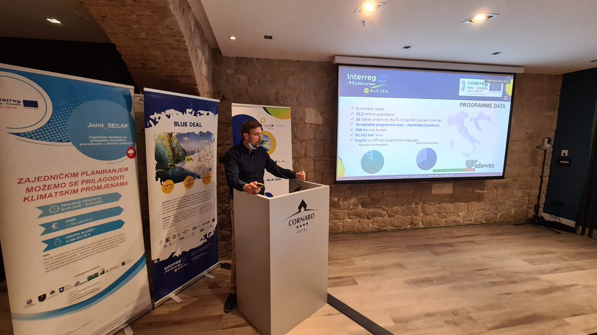 JointSecap's tweet photo. @JointSecap project was presented on @bluedeal_med  event in Split between 18th and 21st of May by Nikola Matak from SDEWES Centre and Martin Bućan from Split-Dalmatia County, showing the development of joint plans in island Brač and Dubrovnik Area https://t.co/IbEGV6YOmM https://t.co/tRfDB7h41M