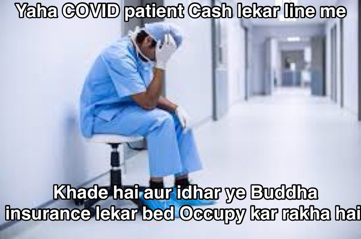 The_Panoti's tweet photo. Hamare Jaise desh me Jaha hospitals ki itni kami hai Subject ne ek Bed Occupy kar rakha hai 😢😢😢😢😢 https://t.co/umKdNv50f2