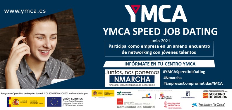 ymca_esp's tweet photo. #YMCASpeedJobDating: citas exprés entre #empresas y #jóvenes en búsqueda de #empleo del programa #Nmarcha, basándonos en el método de citas románticas exprés aplicado a la #IntermediaciónLaboral, en un ambiente ameno.
¿Eres empresa comprometida? INFÓRMATE https://t.co/NcM553egSO https://t.co/5ll49cdPqx