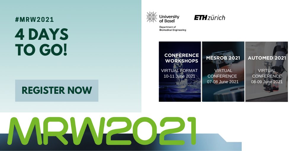 Just few days to week to go until #MRW2021! There’s still a chance to book your place! Visit ow.ly/xZe350F0NQ3 to secure your spot!

 #medicalrobotics #MESROB2021 #medtech
