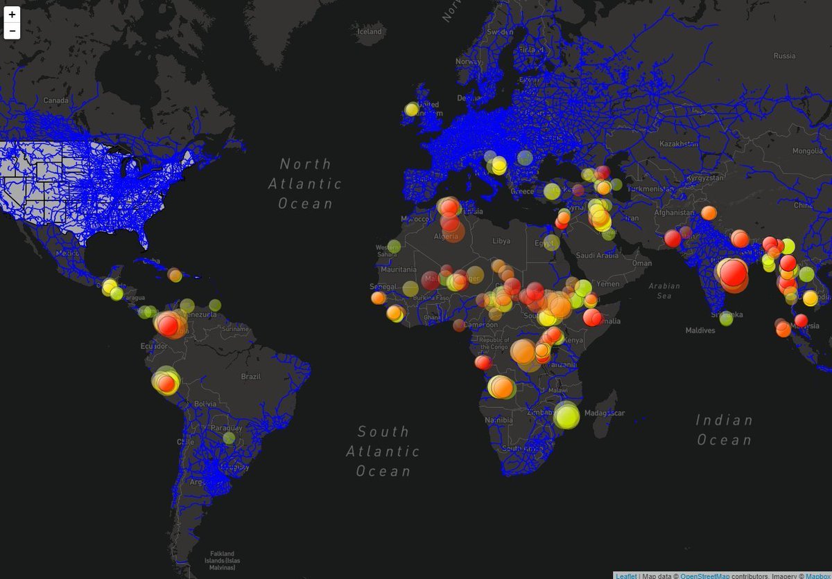 PabloValdiviaM's tweet image. Siguiente reto: poder analizar la información mediante la visualización de los datos por marcador (Indicadores | KPI's), utilizando para ello: #Pentaho + #RequireJS + #Leaflet + #WMS + #GeoServer + #Mapbox #BI #coronavirus (data) #BigData #dataviz #Analytics #MachineLearning #GIS