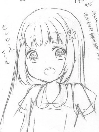 初期→名前は『なお』、パッツン栗毛は決まってる
2期→髪色とか無料アプリで近づける(決まった形しかない)、この時名前は『ひな』
3期→大まかな形と、サイドツインテ、上の名前が決まるが下はヒヨコ寄りに
4期→サイドツインテが耳っぽくなり、名前が『ひな』に戻る
5期→服装を考える『日和ひな』 