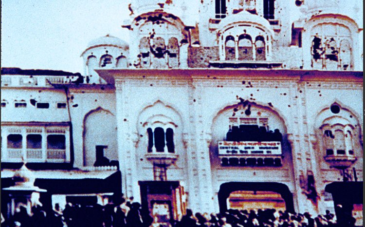 SikhScope's tweet photo. Central Sikh Museum and North Entrance riddled with bullet holes

Like the Sikh reference library the Central Sikh Museum was looted also

Rare manuscripts, janamsakhis, hukamnamas from our Gurus, primary court records of the Sikh empire, and more was stolen 

#NeverForget1984 https://t.co/41YC4Ua678
