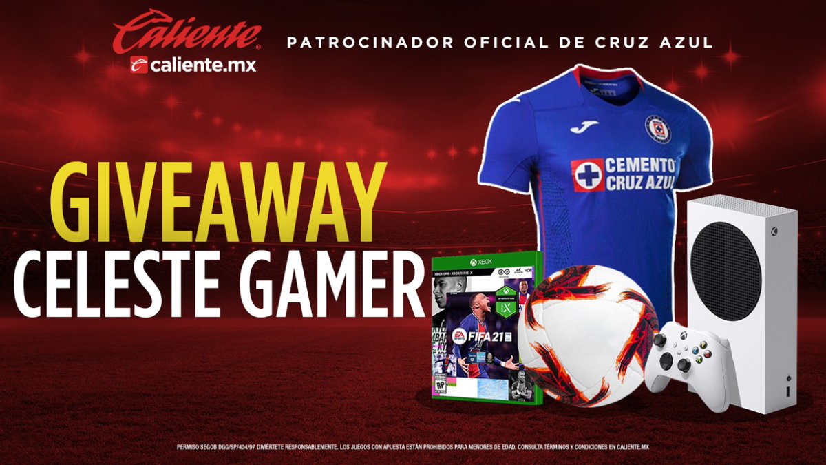 CruzAzul's tweet photo. ¡Atentos AZULES! 

GANA UN SUPER PACK GAMER de @CruzAzul CON XBOX, FIFA, JERSEY y BALÓN 🎮🚂🔥⚽

Sigue a @calientesports 📲
Dale RT 🔁
PARTICIPA AQUÍ: https://t.co/DWz0PxgwBP
 
#MásAcciónMásDiversión https://t.co/l9aGRjFXzh
