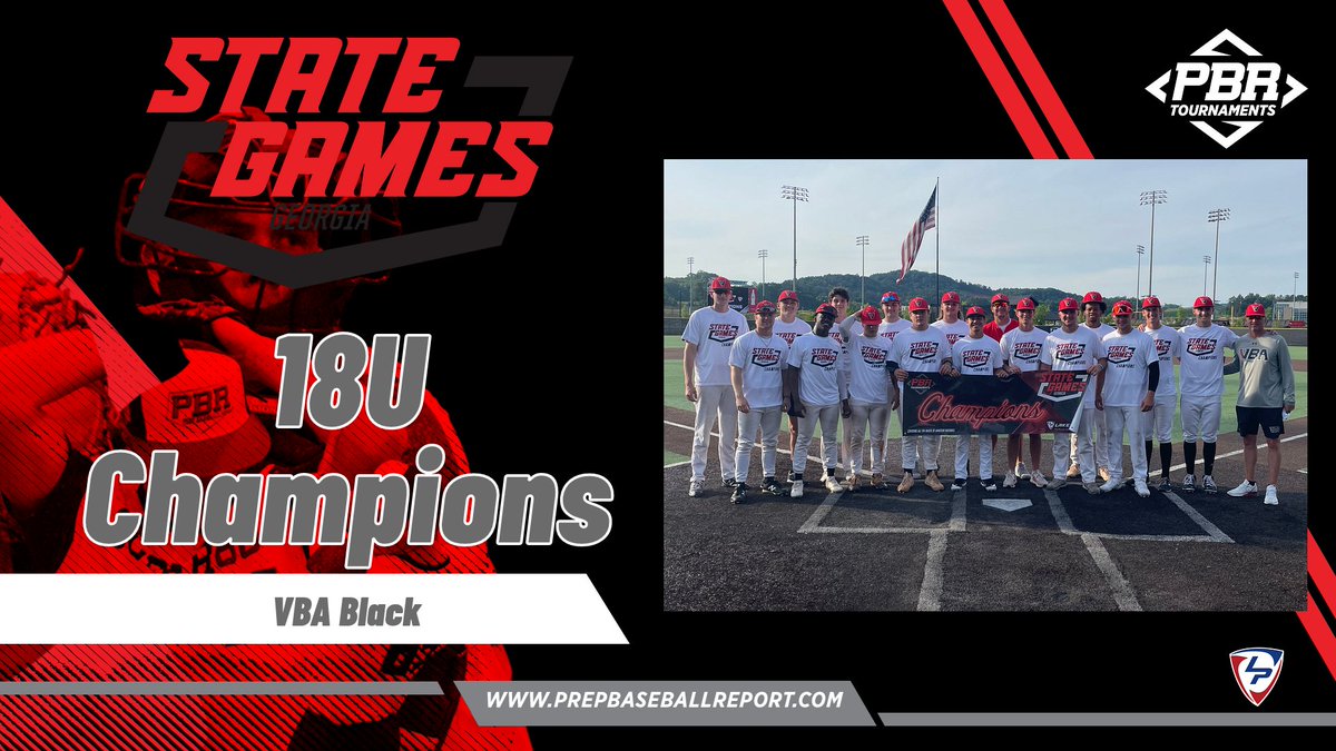 PrepBaseballGA's tweet photo. Congratulations to the State Games of Georgia 18U Champions, VBA Black!🏆

@ViperBaseball_ @PBR_Alabama @PBRTournaments https://t.co/I4KyBZif0j