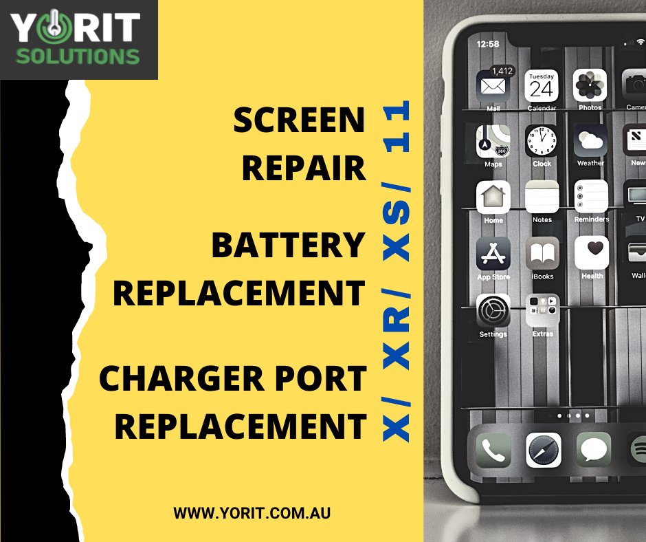 yoritsolutions's tweet photo. As expert iPhone technicians, we provide high-quality iPhone repair service in Brisbane where we fix all types of common and uncommon problems. Be it a cracked screen, camera issue, or any other issue, we will repair the components and will deliver the device on the same day. https://t.co/503OoTnT5k