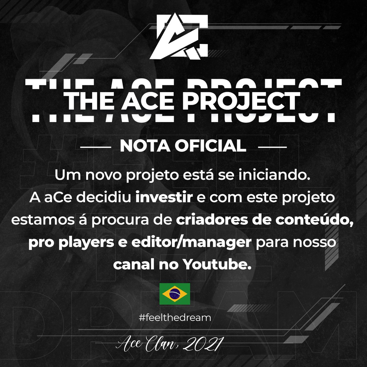 aCeClanVL's tweet photo. Um novo projeto se inicia, começamos hoje, e há um projeto muito maior por vir, o futuro nos aguarda..
#feelthedream https://t.co/pjVqIiCTLW