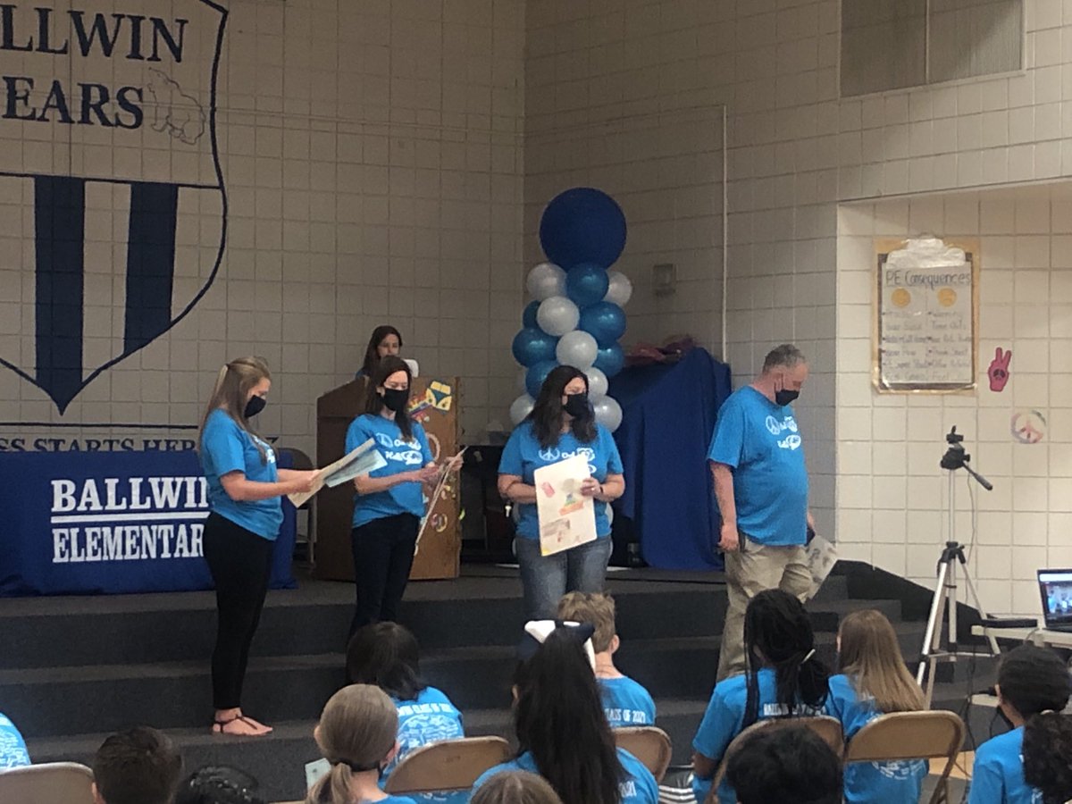 SaglePrin's tweet photo. Congratulations 5th graders!  As Winnie the Pooh says, “How lucky am I to have have something that makes saying goodbye so hard.”  💙🐻 https://t.co/KN32bKm4A6