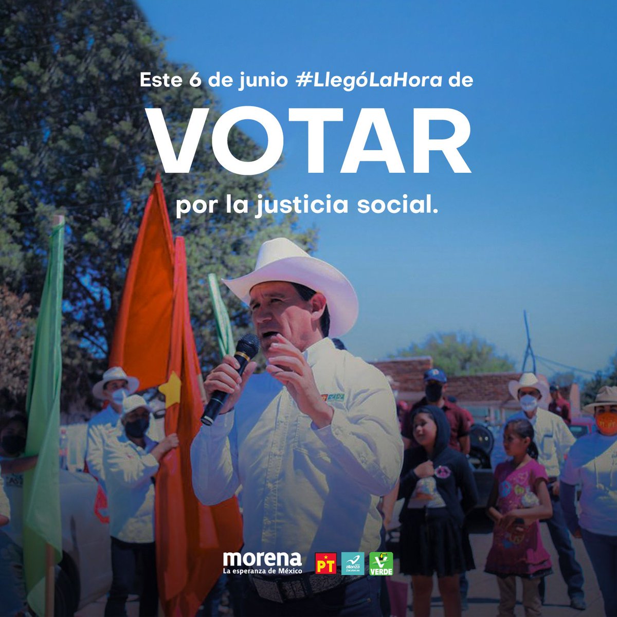 Es necesario que la Cuarta Transformación sea una realidad en Zacatecas, por eso este 6 de junio vayamos a las urnas y comencemos  con ello. Juntos Haremos Historia.
#LlegóLaHora