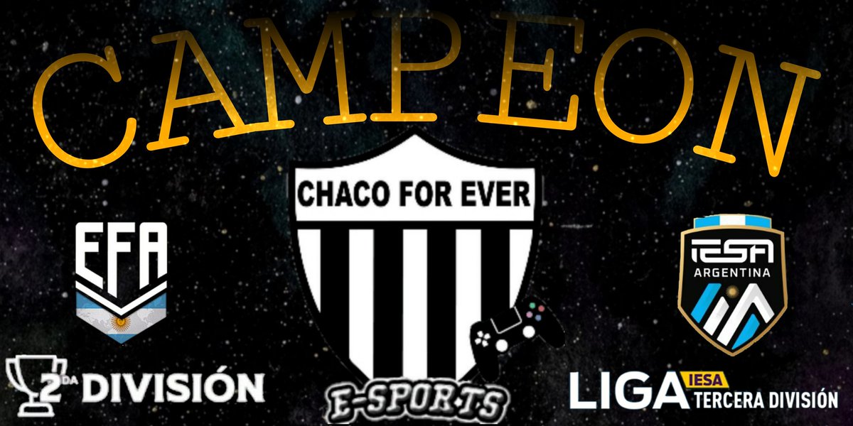 Ever_chaco's tweet photo. El campeón de todo!!!
Chaco for ever esports, campeon de la liga @IESAFIFAar y @EFAargentina subiendo en ambas categorías
Llega la Chaconetaaaa
@IESAFIFAar 2da div
@EFAargentina 1era div https://t.co/681AU24wHT
