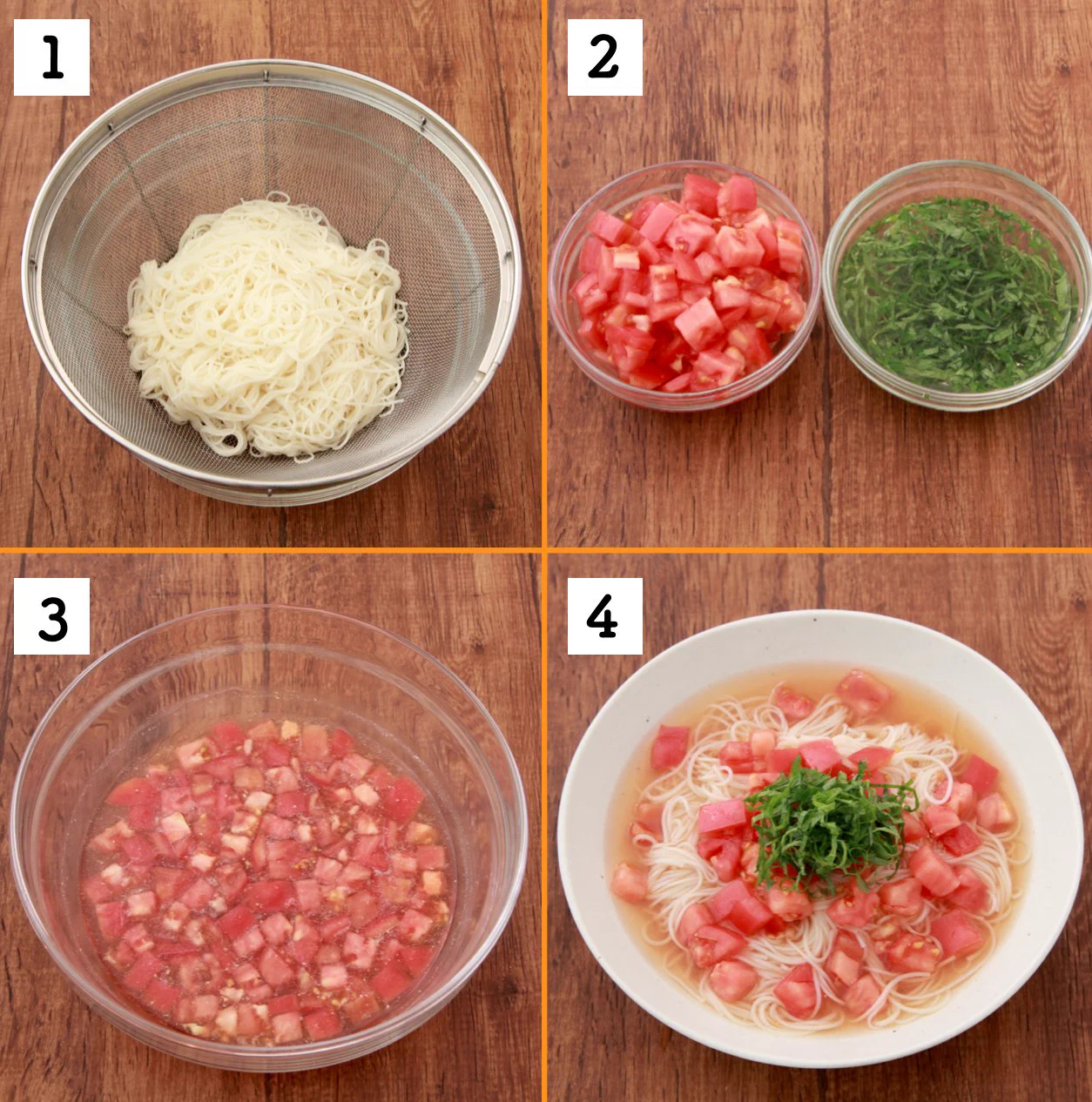 トマトの酸味でさっぱり美味！暑い日におすすめ「鶏塩トマトだれ素麺」