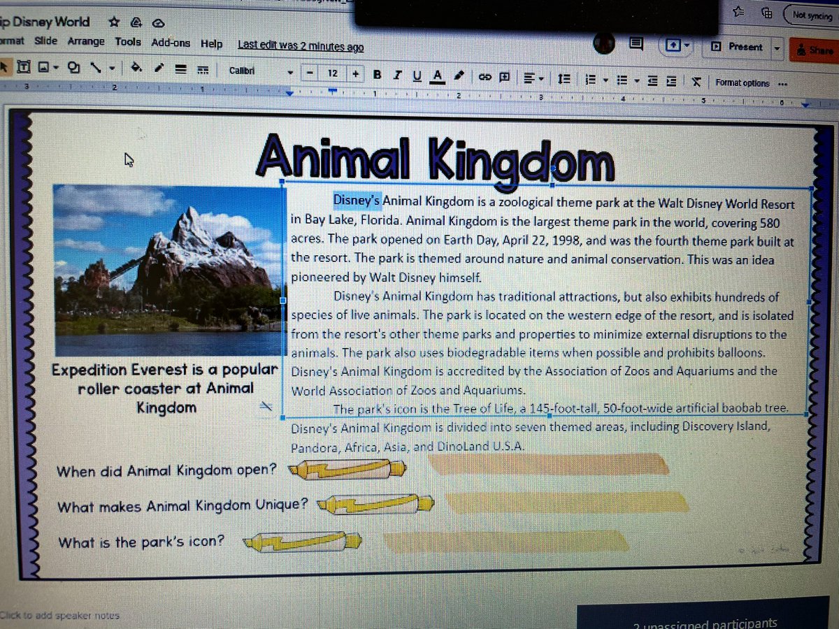 MissCoyleTeach's tweet photo. Virtual Field Trips in breakout groups for the second to last day of school! ✈️

Students are learning about Egypt, Disney, and the Ocean! https://t.co/EsMs5SsHqc