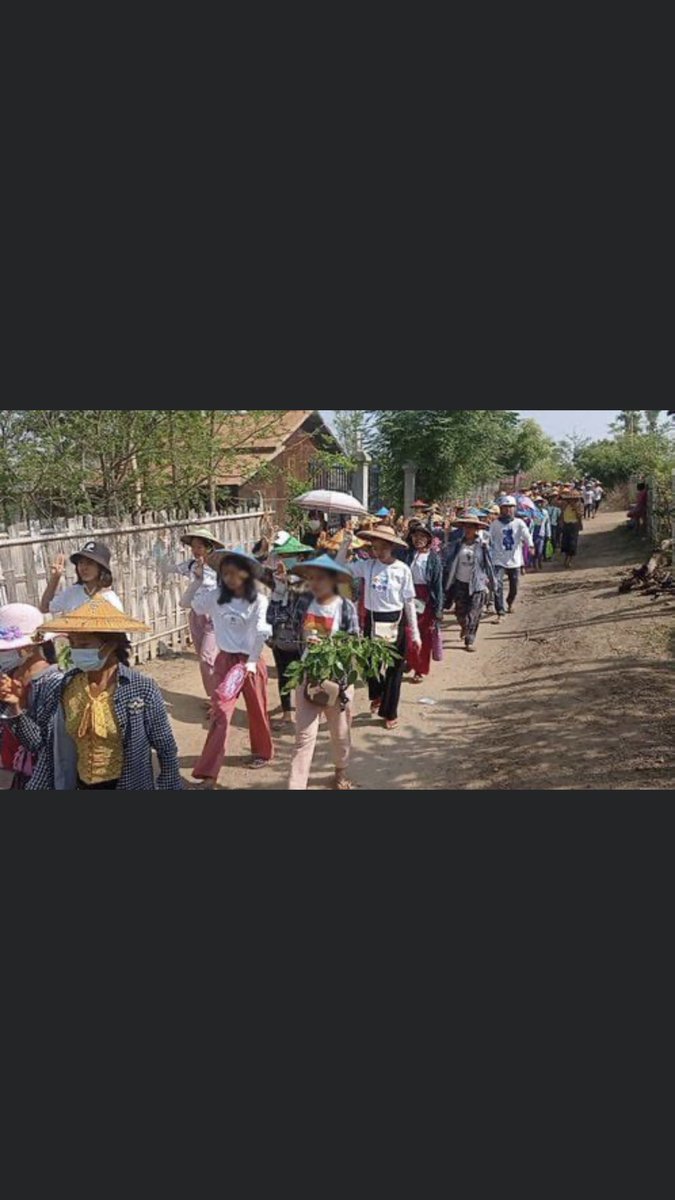 SpringBago's tweet photo. Northern #Salingyi and Eastern #Yinmarbin combined Strike to Oppose Military Rule for 84 days in the morning of 2nd June. 

#June2Coup
#WhatsHappeningInMyanmar https://t.co/dXTOH7ERRw
