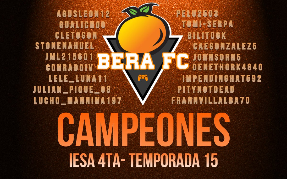 BERAAA YA SALIOOOO CAMPEONNNNNN...

Increíble temporada culminada con el ascenso a la Tercera División de <a href="/IESAFIFAar/">IESA Argentina</a>. 

#VAMOSBERA🍊🍊🍊
