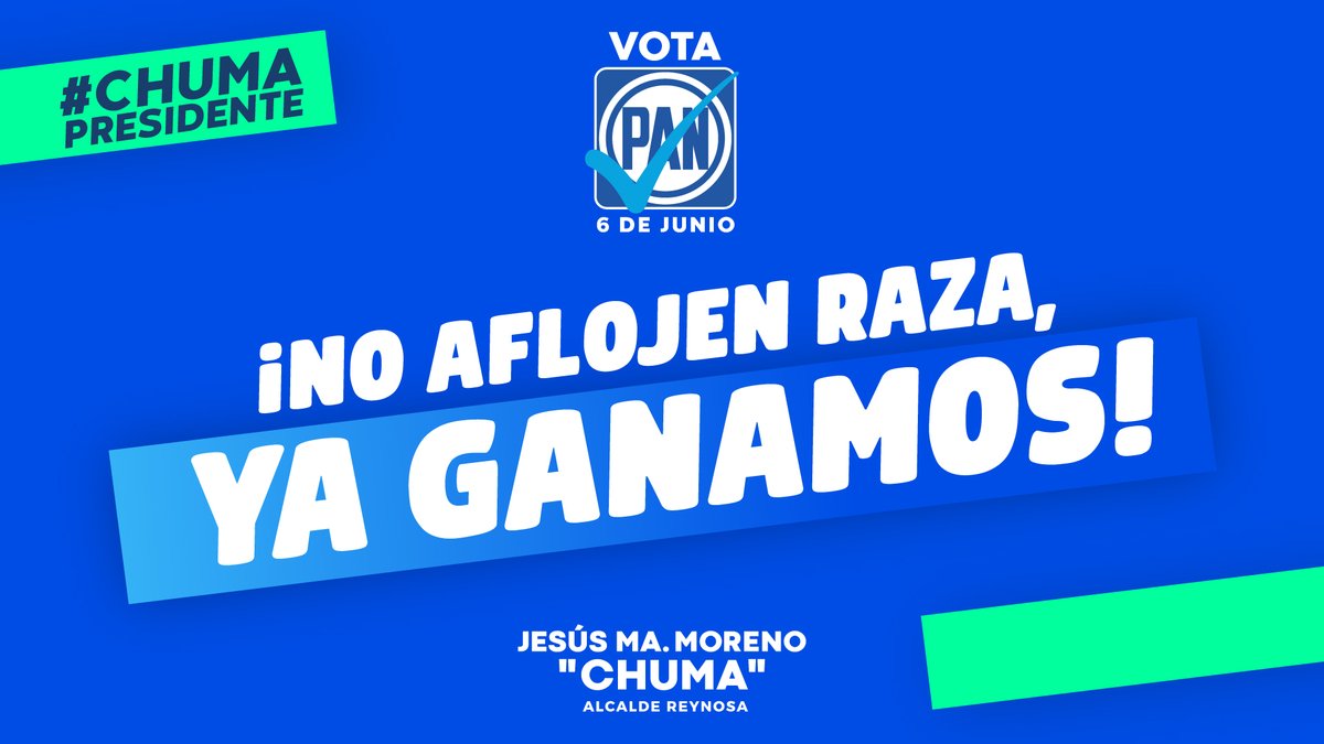 Raza, gracias por la confianza y apoyo, esto apenas comienza ¡Vamos con todo!
#ChumaPresidente #ReynosaParaAdelante