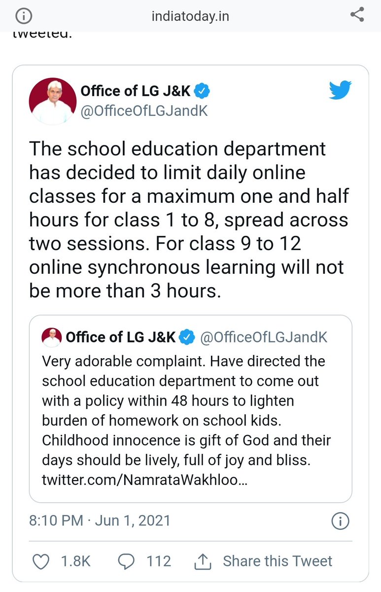 Deepchauhan's tweet photo. @chkanwarpal Sir we need this kind of discussion for Haryana Schools as well. Kids are over exposed to screen due to online classes. My Kids is in 1st class n attending online classes for 4 hours. https://t.co/6ICc9E3Lbj