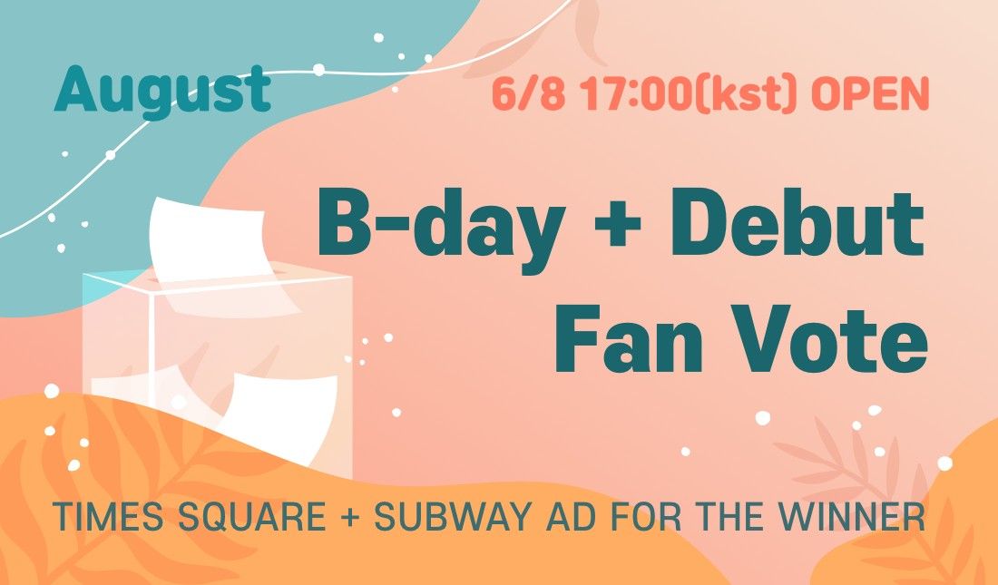 fanplus_app's tweet photo. 🌴Stars born/debuted in August🌴

📍 Tell us candidates on comment
📍 born/debuted in August
📍 Various gifts as reward
📍 Start : 8.June.2021 17:00(KST)

#fanplus https://t.co/CxQMih65wB