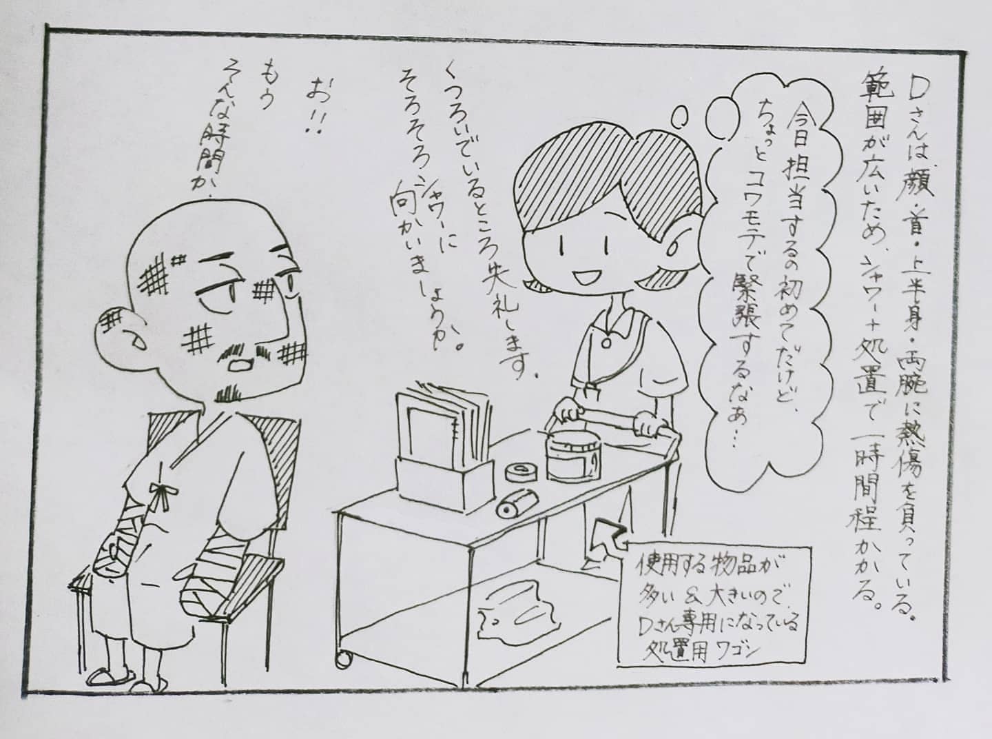 なみ こちらも癒しシリーズ イラスト 看護師 あるある 看護師あるある 看護学生 熱傷 勉強 課題 イラストエッセイ 看護 看護師の日常 おえかき Nurse