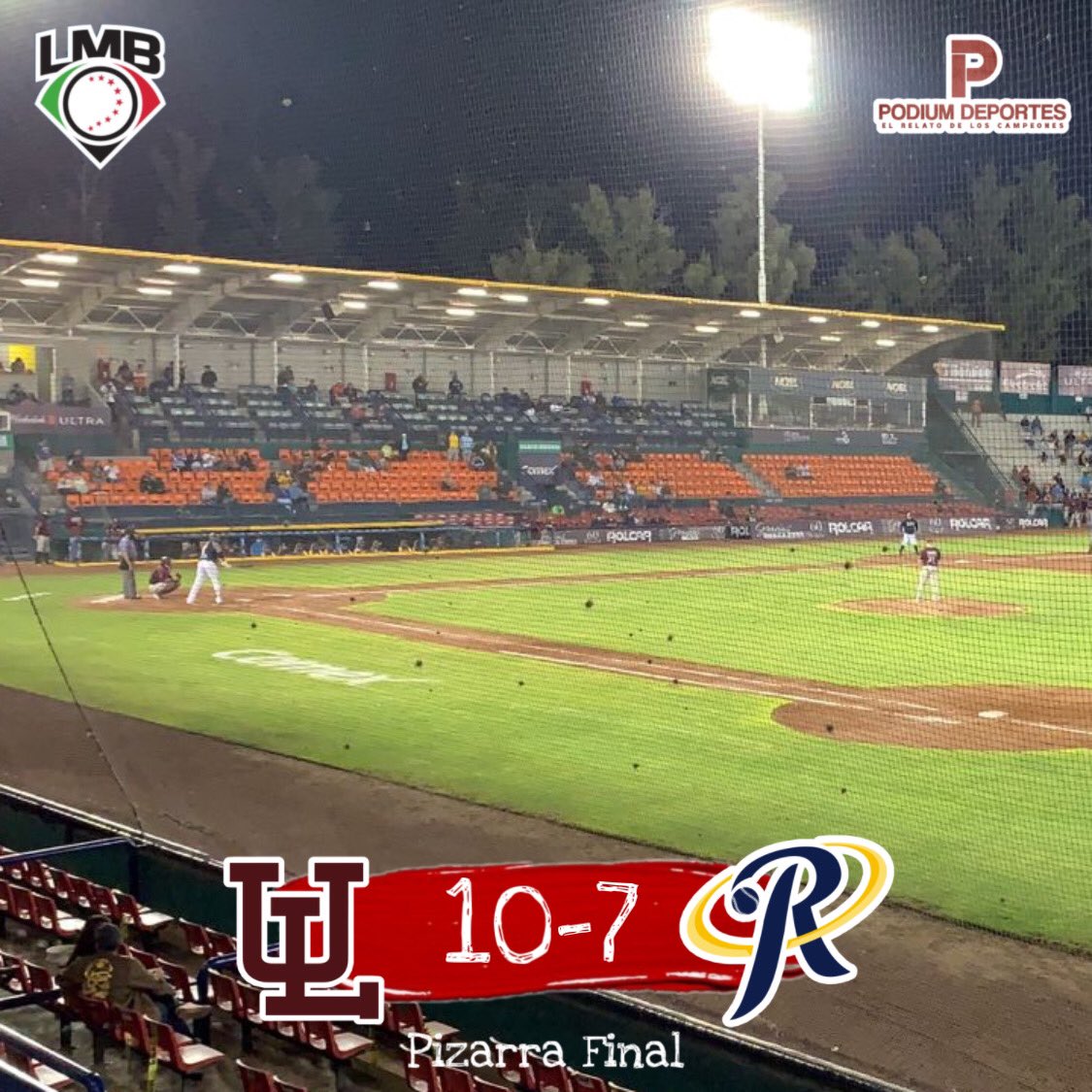 jardinizquierdo's tweet photo. #LMB ⚾️  

Pizarra final en el estadio Alberto Romo Chavez  🏟. 

@RielerosDeAgs 7
@AlgodonerosUL 10 
 
La unión empieza ganando este primer juego de la serie ante Aguascalientes, 10 carreras por 7 

La unión anotó 10 carreras, y 6 de ellas fueron impulsadas por Nick Torres. https://t.co/R0gtaovJZz