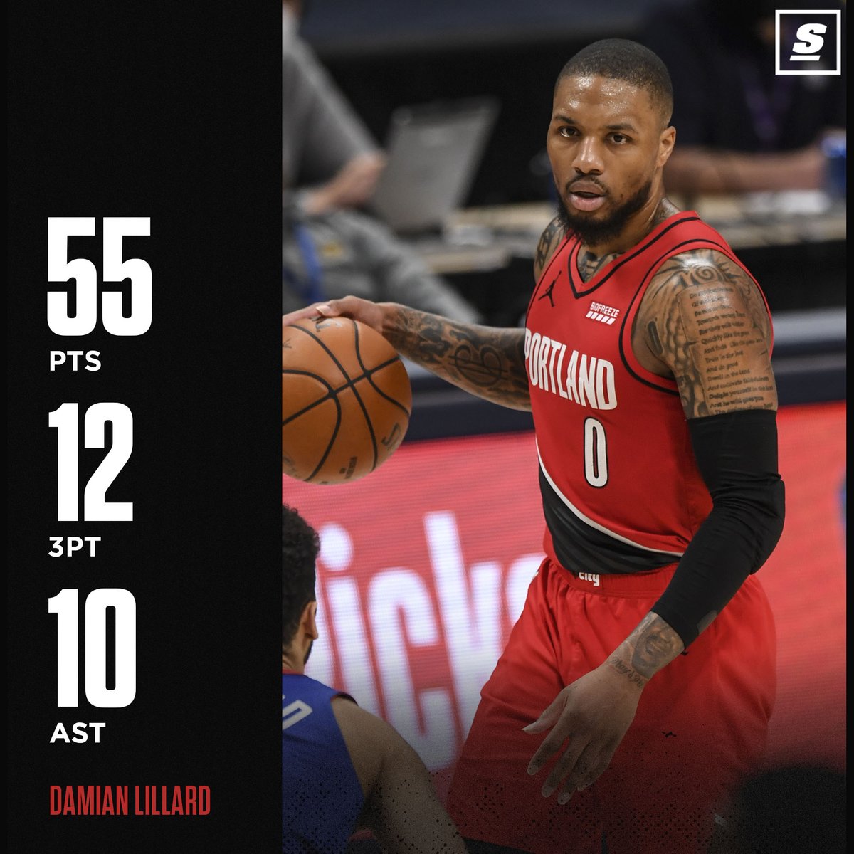 theScore's tweet photo. An all-time performance by Damian Lillard. 👏👏👏 https://t.co/o44zxgcpw5