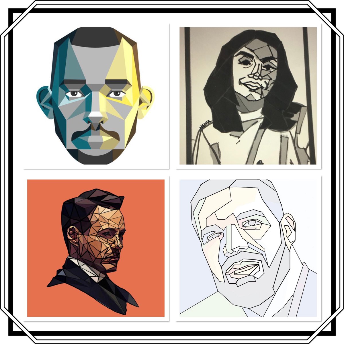 “Without Mathematics there is no Art”-Luca Pacioli. Students of Grade10 created “Geometric portraits” using Poly art and mixed media to celebrate Math week. <a href="/Fatima_Martin/">Fatima Martin</a> <a href="/pallavi_p23/">Pallavi Pawar</a> <a href="/TeresaRusten/">Teresa Rusten</a> <a href="/GNMS_Tigers/">GNMS_Secondary Tigers_Semper Sursum</a>