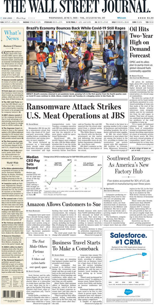 WSJ's tweet image. Take an early look at the front page of The Wall Street Journal on.wsj.com/3g3Pdlj