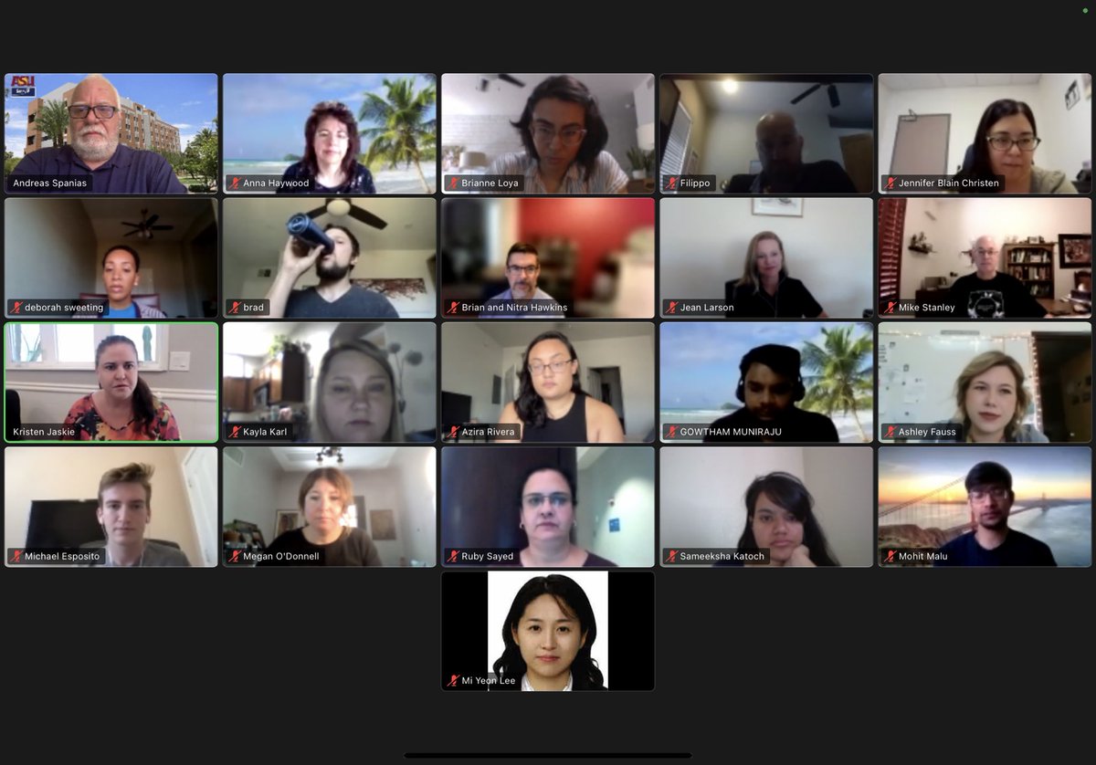 asusensip's tweet photo. 1st RET session.Teachers will be embedded in @ASUResearch projects. Topics include: #quantum #machinelearning (ML), point of care sensors, sensors for bycatch tech, ML for COVID-19 detection, ML for PV control, embedded ML &amp; IoT. Teacher research experiences funded by NSF 1953745 https://t.co/AcusoDYH0o
