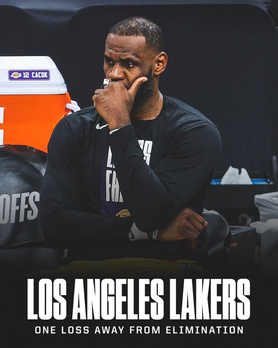 SportsCenter's tweet photo. The Lakers are one loss away from being sent home. https://t.co/qVzcxILGJN