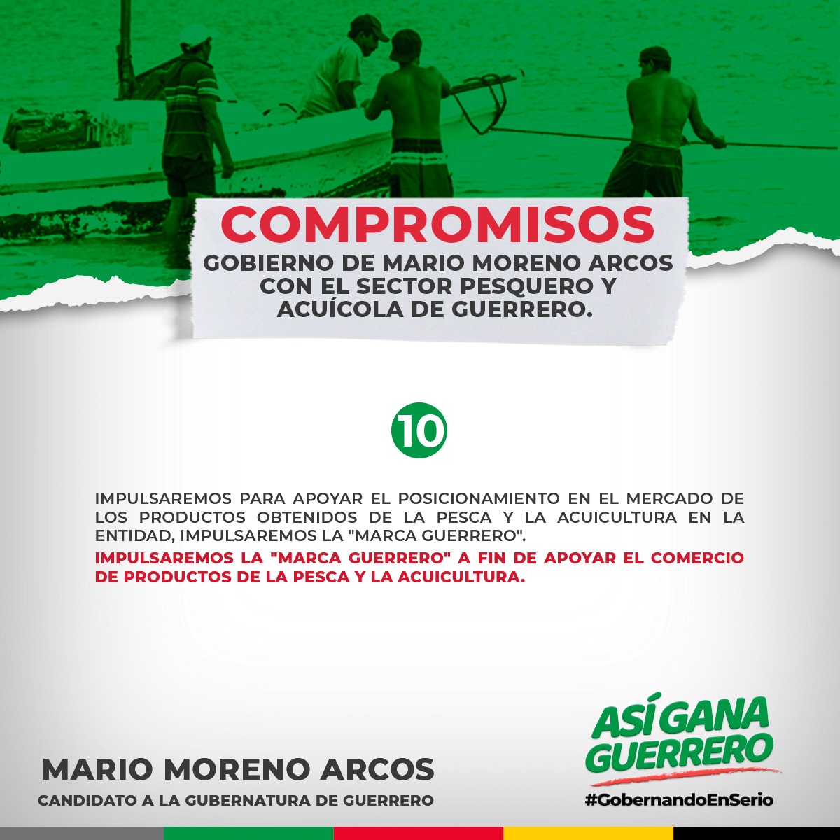 Mario_M_Arcos's tweet photo. El sector pesquero y acuícola le ha dado tanto a Guerrero y a sus familias, que en mi gobierno vamos a impulsarlo y a fortalecerlo como nunca con estos 10 compromisos.
#AsíGanaGuerrero
#MarioGobernador https://t.co/KbmqpjsSG8
