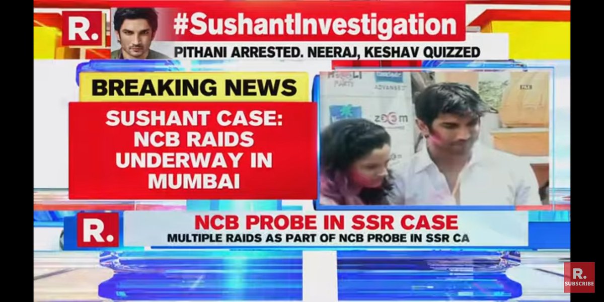 Breaking News

NCB Multiple RAIDS Since Last Night. 

Hope Some Big Fish Arresting Soon... 

Justice For Sushant Singh Rajput 🙏

CBI Chief Speed Up SSR Case