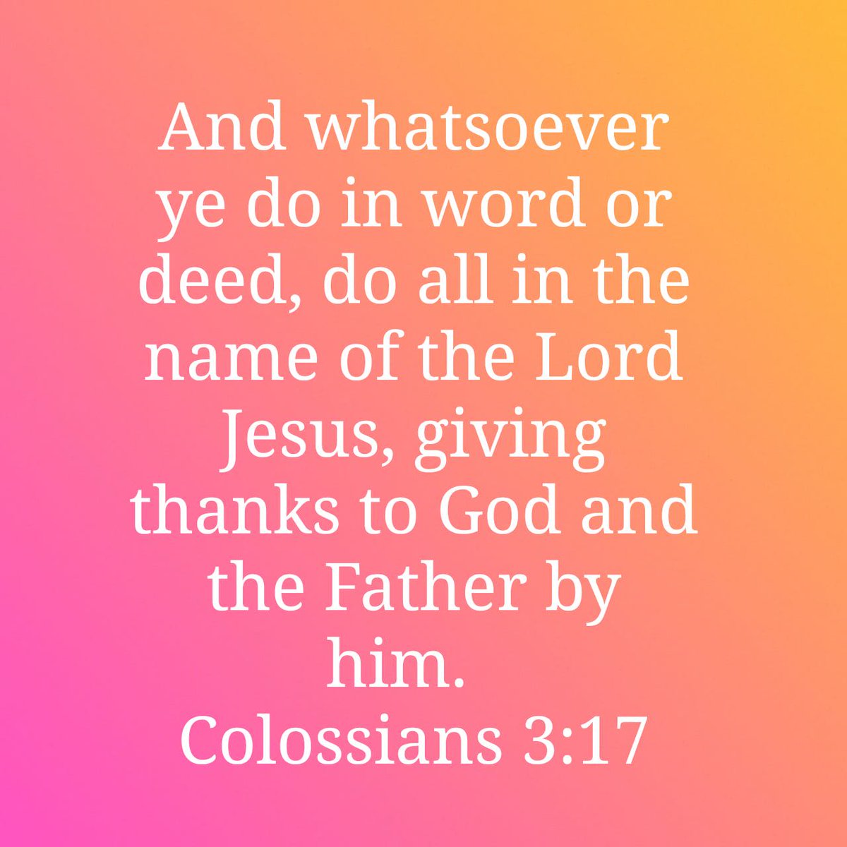 And whatsoever ye do in word or deed, do all in the name of the Lord Jesus, giving thanks to God and…
https://t.co/saVcoVvcdj #BibleVerses #JesusIsKing #JesusSaves #JesusIsComing https://t.co/UznJIycv8I