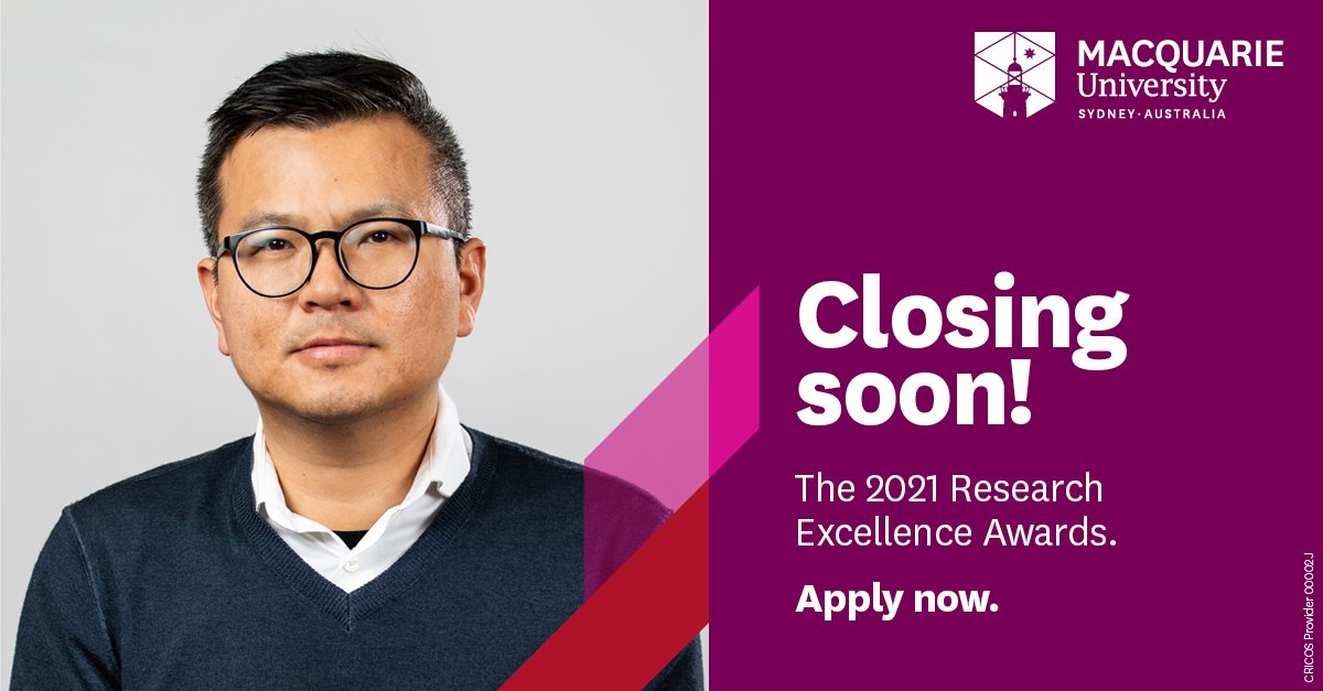 Macquarie_Uni's tweet image. “It was such a great moment for me when I won in 2019, because this was an endorsement for my early career at Macquarie and encouraged me even further in my research efforts." – Assoc Prof Bingyang Shi. 
Applications close on Fri 4 Jun: macq.it/3fEjs3t