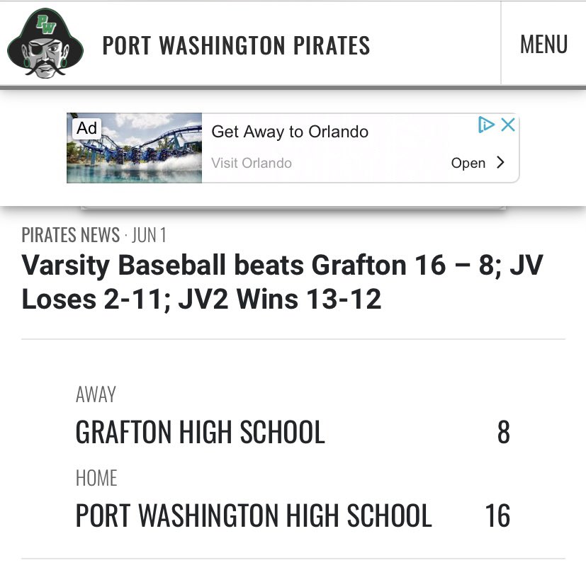 GoPiratesBSBALL's tweet photo. Port Washington Baseball, down 0-8, Scores 16 Unanswered and beats Grafton 16 - 8
#PortBaseball
06.01(30)
RoadToAppleton
@NorthShoreConf @WIBallCentral @BaseballWis @PBRWisconsin @wispreps @wiaawi https://t.co/oObwe0I4Xu