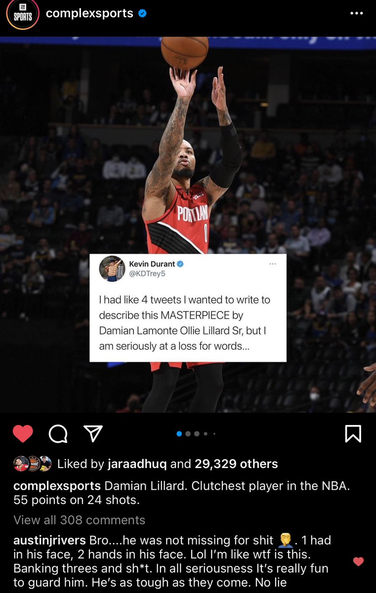 RTNBA's tweet photo. Austin Rivers was going through it while guarding Dame. 😂 https://t.co/hIg5uiRptB