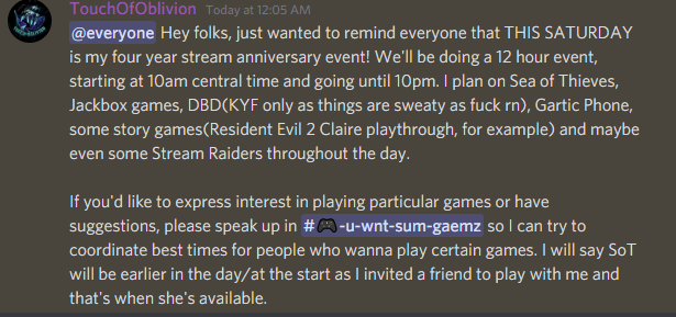 TouchOfOblivion's tweet photo. Important announcement about this coming Saturday! https://t.co/L9wfMptFgI