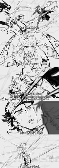⚠️#jotakak #承花 
So here's how I think Jouta was born...

⚠️Kakyoin was very mad because Jotaro wasn't planning on telling him the "experiment",  unless the experiment was a success.

⚠️But of course Kakyoin found out before Jotaro told him. 
(1/3) 