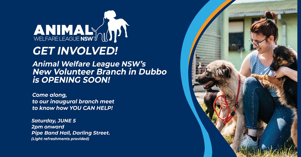 Animal Welfare League NSW is delighted to welcome our newest volunteer branch in Dubbo. We’re thrilled to reach out to more communities, and our newest volunteers are getting ready for the branch’s first Inaugural Meeting being held this Saturday 5 June. facebook.com/events/1844159…