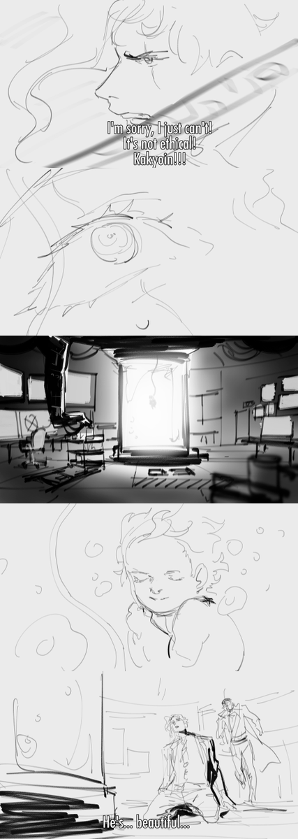 So Kakyoin  sort of letting Jotaro's guards down and managed to get into the lab...
(2/3) 